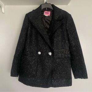 NEW Kate Spade Black Tinsel Tweed Jacket Blazer size 8